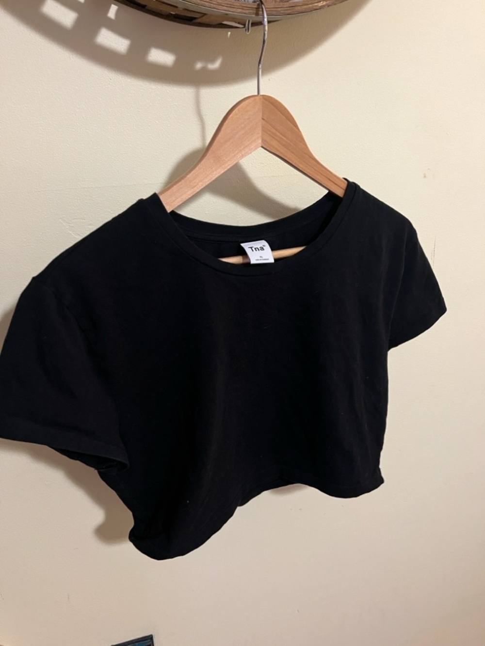 TNA Black Cropped Short Sleeve Tee